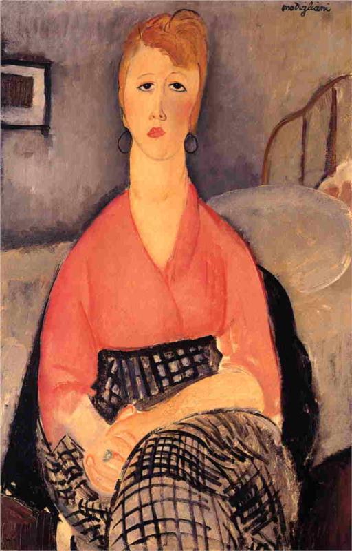 Pink Blouse - Amedeo Modigliani Paintings